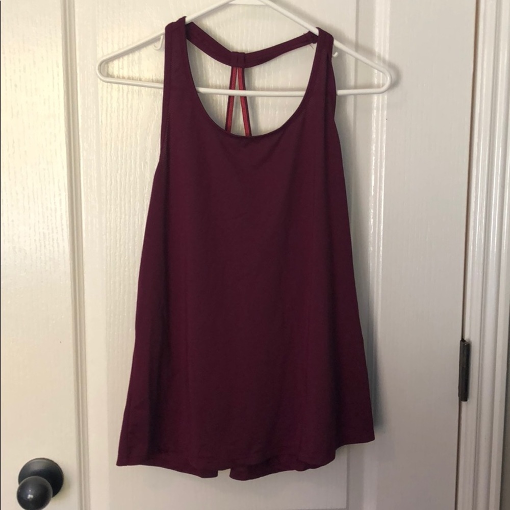 burgundy tank top